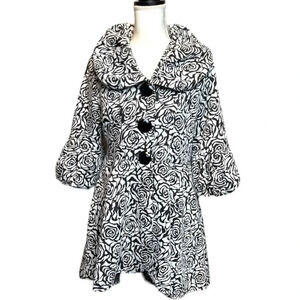 Midnight Velvet Floral print Dress Coat